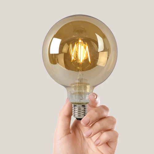 Lucide G125 - Lámpara de filamento - Ø 12,5 cm - LED Regul. - E27 - 1x8W 2700K - Ámbar - ambiente 1